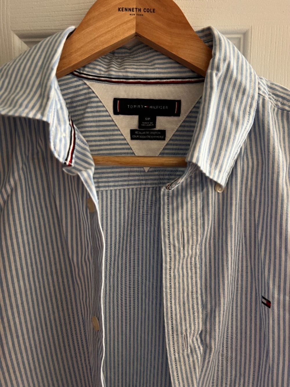 Tommy Hilfiger Blue & White Striped Button Down Shirt Size S
